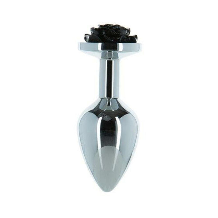 Lux Active Rose Metal Butt Plug 3.5 In. Black | SexToy.com