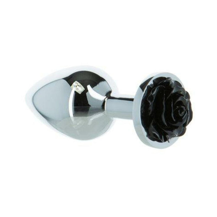 Lux Active Rose Metal Butt Plug 3.5 In. Black | SexToy.com
