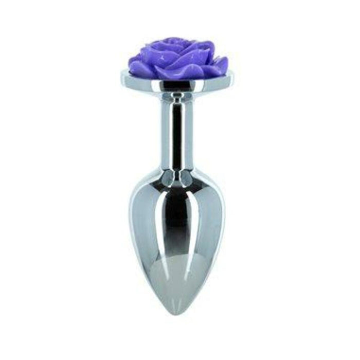 Lux Active Rose Metal Butt Plug 3 In. Purple | SexToy.com