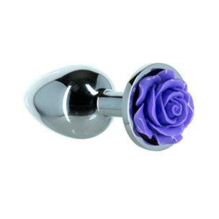 Lux Active Rose Metal Butt Plug 3 In. Purple | SexToy.com