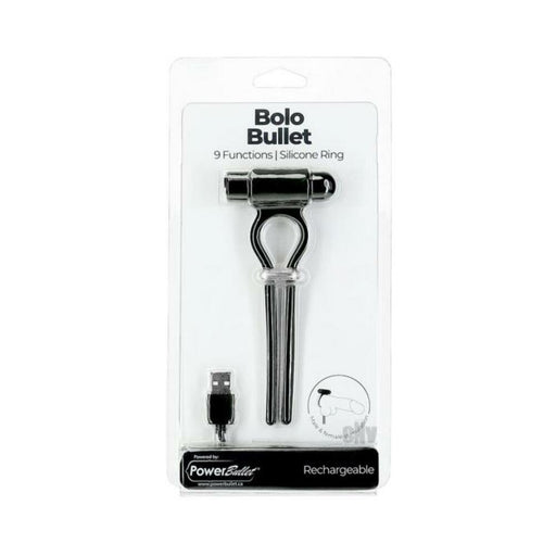 Powerbullet Bolo Bullet Adjustable Cock Ring Black | SexToy.com