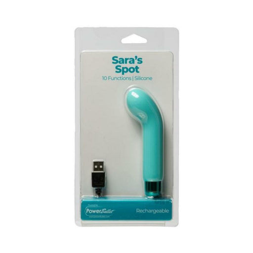 Sara's Spot Rechargeable Bullet With Removable G-spot Sleeve Teal | SexToy.com