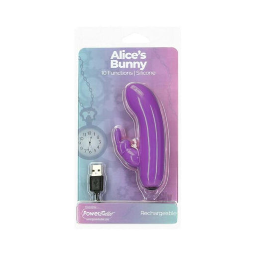 Alices Bunny Rechargeable Bullet With Removable Rabbit Sleeve Purple | SexToy.com