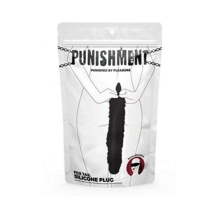 Punishment Fox Tail Butt Plug - Black