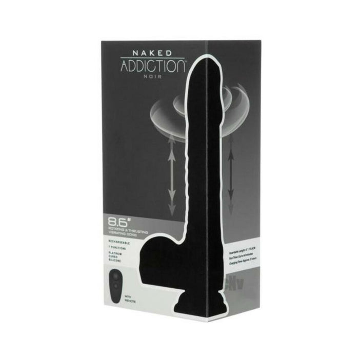 Naked Addiction Noir 8.6 In. Rotating And Thrusting Vibrating Dildo With Remote
