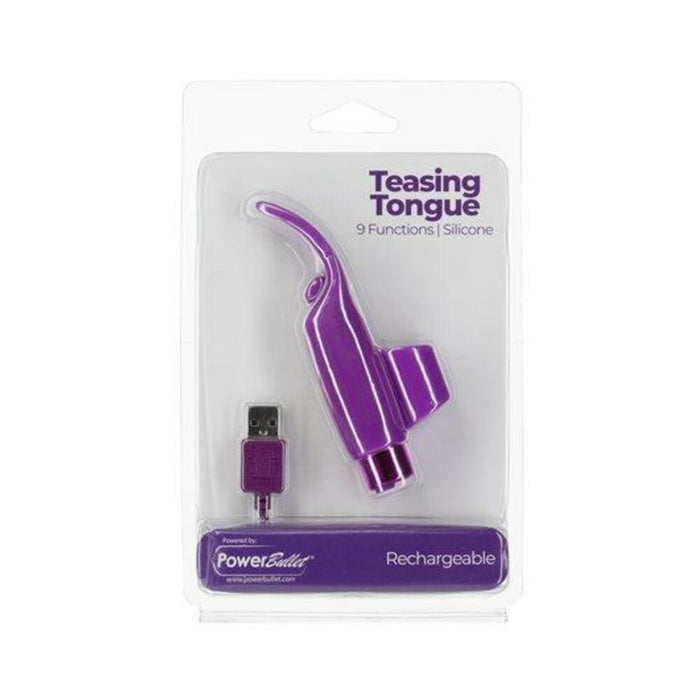 Powerbullet Teasing Tongue With Mini Rechargeable Bullet 2.5 In. Purple | SexToy.com