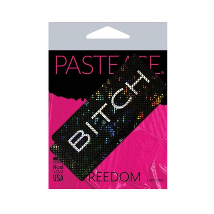 Pastease Shattered Glass Disco Ball Black "bitch" Bar Nipple Pasties