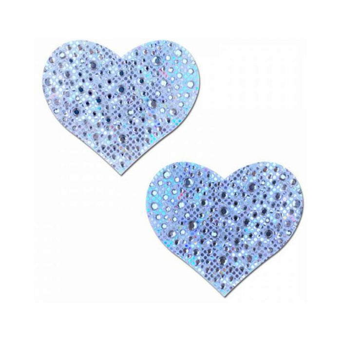 Pastease Crystal Sparkling Heart Pasties Silver