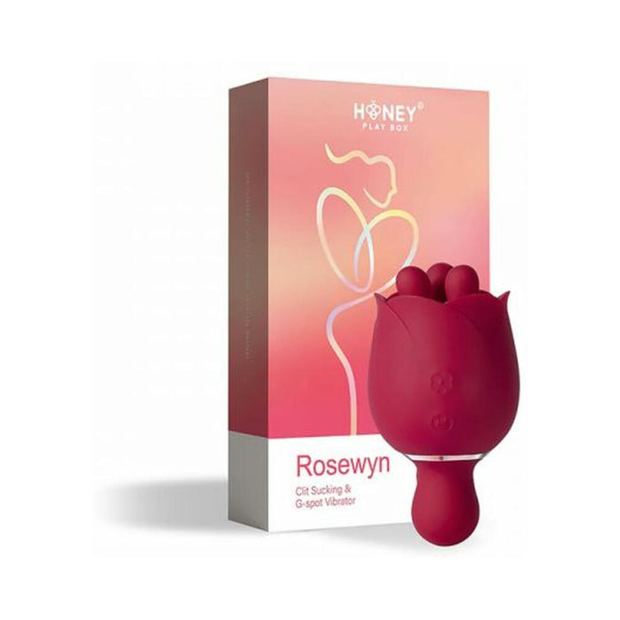 Rosewyn Rotating Rose Vibrator And Pinpoint Stimulator Red