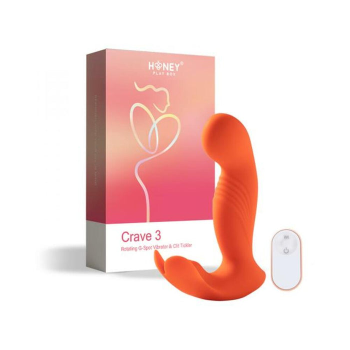 Crave 3 G-spot Vibrator With Rotating Massage Head And Clit Tickler Orange