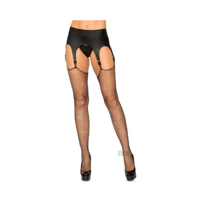 Rhinestone Fishnet Stockings Os Black