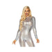 Laser-cut Metallic Catsuit Silver Large | SexToy.com