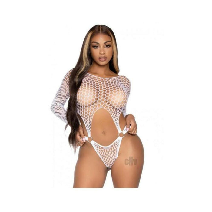 Lng Sleeve Pothole Body Thong Os Wht