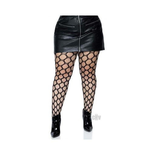Jumbo Pothole Net Tights 1x/2x Black | SexToy.com