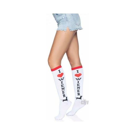 Weiner Dog Knee Highs Os Multicolor | SexToy.com