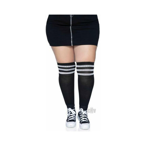 Over The Knee Athl Socks 1x/2x Blk/wht | SexToy.com