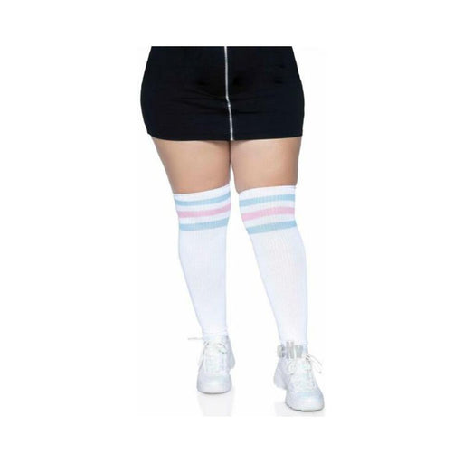 Over The Knee Athl Socks 1x/2x Pnk/blu | SexToy.com