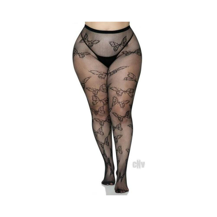 Butterfly Net Tights 1x/2x Black | SexToy.com