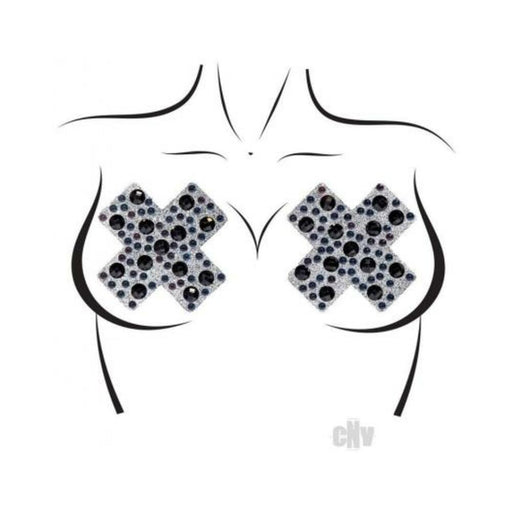 X Factor Nipple Jewel Stickers Os Blk | SexToy.com