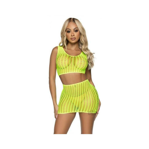 Crochet Tank Top/mini Skirt 2pc Os Yelw | SexToy.com