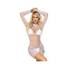 Ultra Net Long Sleeve Mini Dress Os Wht | SexToy.com
