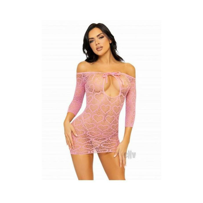 Seamless Heart Mini Dress Keyhole Os Pnk