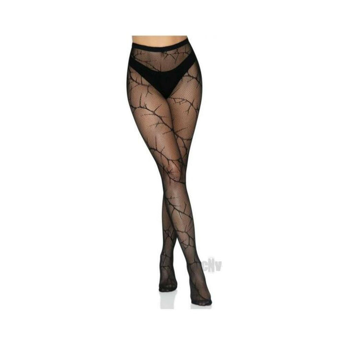 Cracked Fishnet Tights Os Black