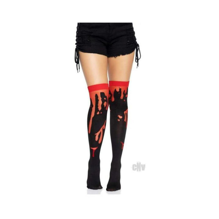 Splatter Thigh Highs Os Red