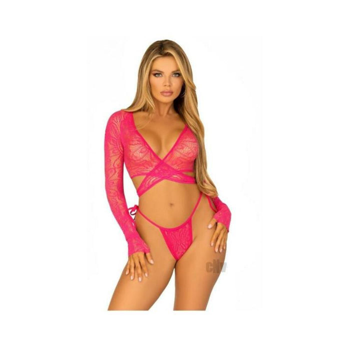 Daisy Lace Wrap Top Tie Panty Os Rasp