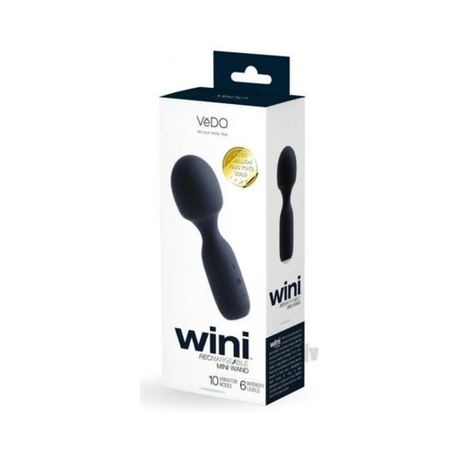Vedo Wini Rechargeable Mini Wand Just Black | SexToy.com