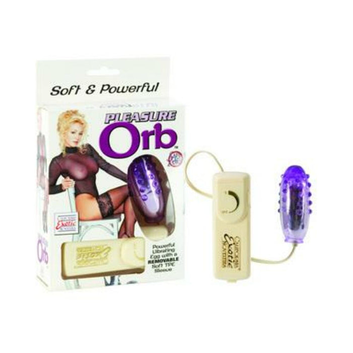 Pleasure Orb Vibrating Egg With Removable Soft Sleeve Multispeed Remote 2.75 Inch Purple