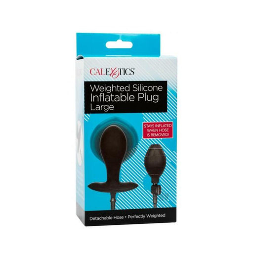Weighted Silicone Inflate Plug Lg Black | SexToy.com