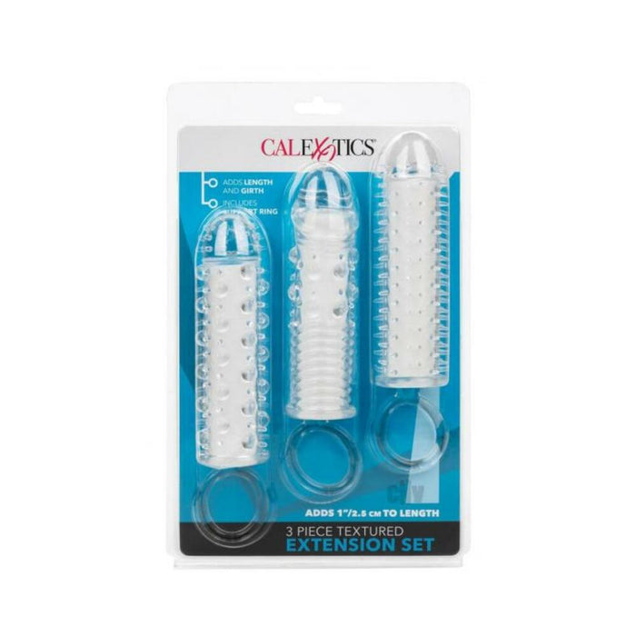 Textured Extension Set 3pc Clear | SexToy.com