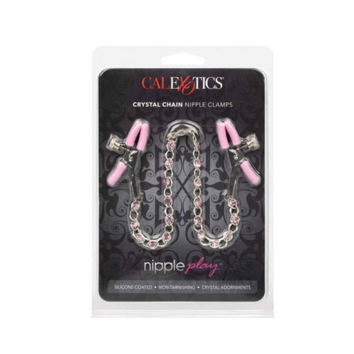 Nipple Play Crystal Chain Clamps Pink | SexToy.com