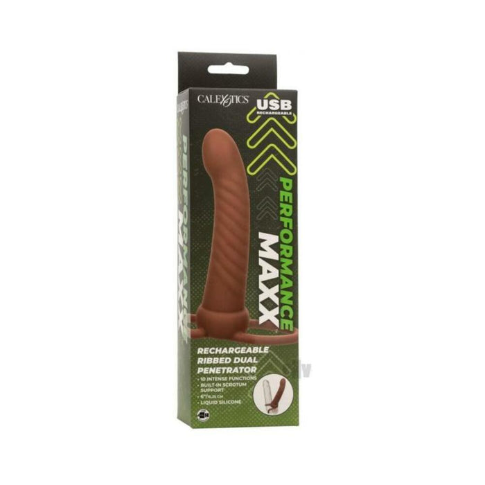 Performance Maxx Ribbed Dual Penetrator Brown