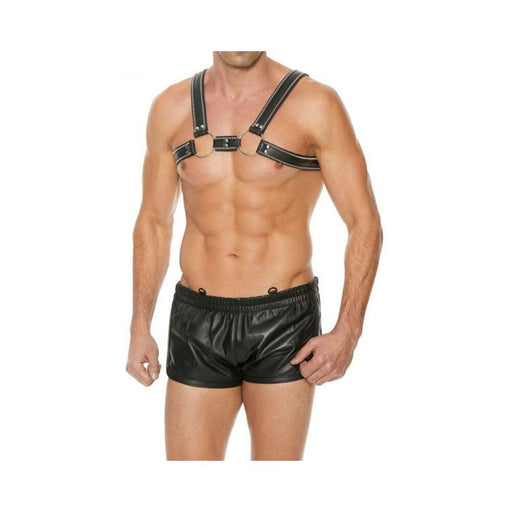 Premium Leather O-ring Zipper Series Bulldog Harness S/m Black | SexToy.com