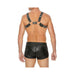 Premium Leather O-ring Zipper Series Bulldog Harness S/m Black | SexToy.com