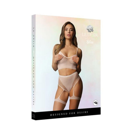 Shots Le Desir 2-piece Bra Set With Garters Pink O/s | SexToy.com