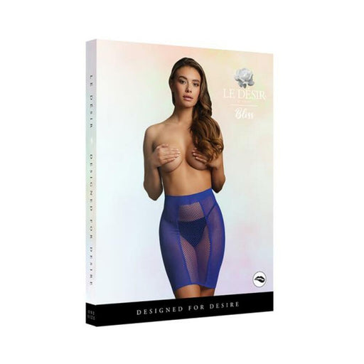 Shots Le Desir High-waist Fishnet Skirt Blue O/s | SexToy.com