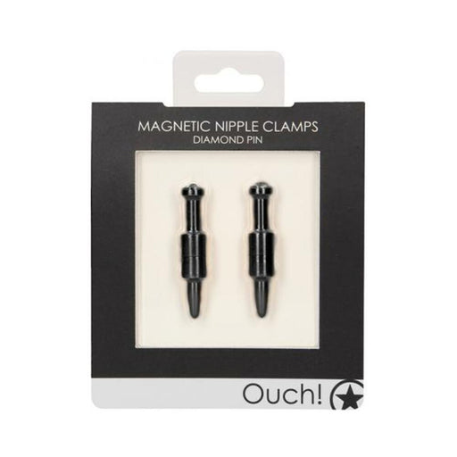 Ouch Magnetic Nipple Clamps - Diamond Pin - Black | SexToy.com