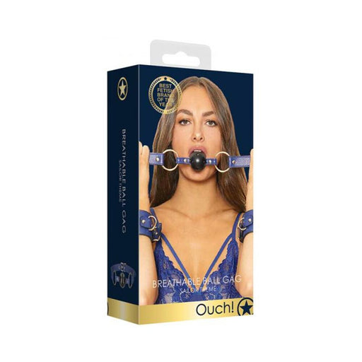 Ouch Breathable Ball Gag Sailor Theme Blue | SexToy.com