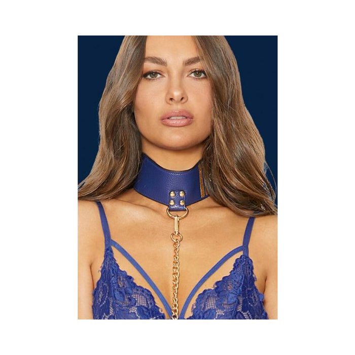 Ouch Collar With Leash Sailor Theme Blue | SexToy.com