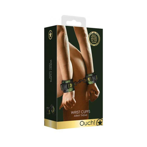 Ouch Wrist Cuffs - Army Theme - Green | SexToy.com