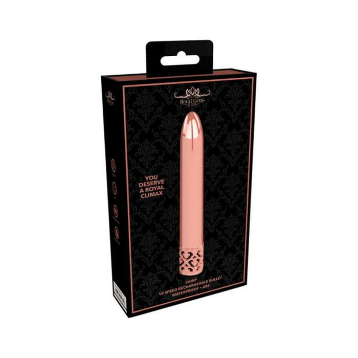 Royal Gems - Shiny - Abs Rechargeable Bullet - Rose Gold | SexToy.com