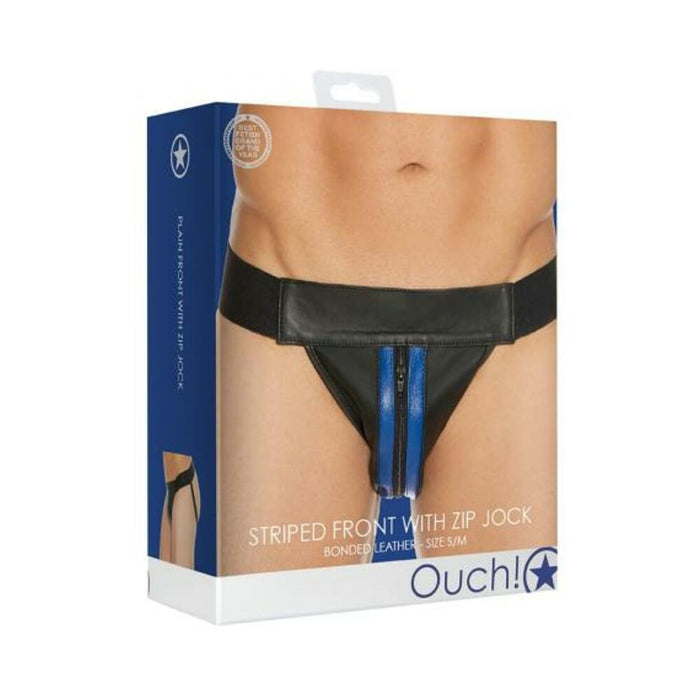 Ouch Jock Front Zip Blue S/M | SexToy.com