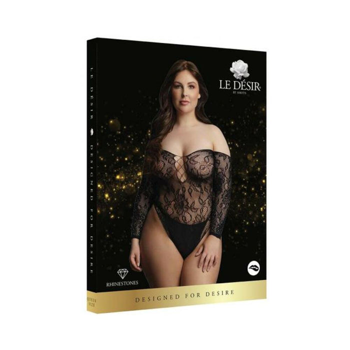 Shots Le Desir Wonder Rhinestone Bodysuit Osx Black | SexToy.com