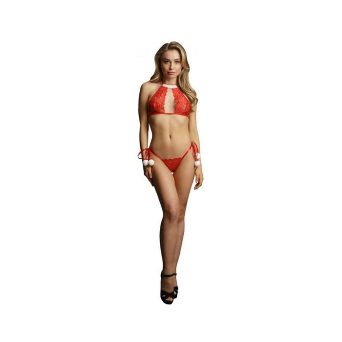 Shots Le Desir Snow Angel Lace Lingerie Set Os Red | SexToy.com
