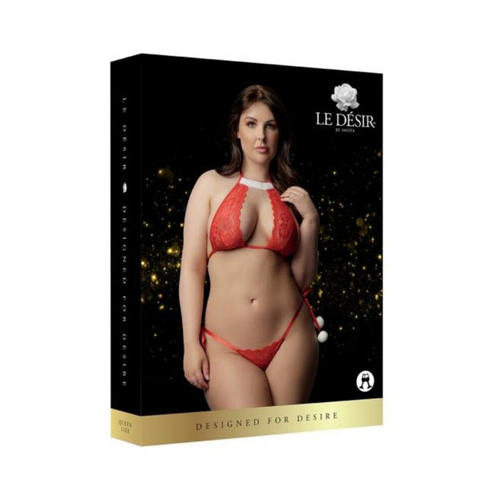 Shots Le Desir Snow Angel Lace Lingerie Set Osx Red | SexToy.com