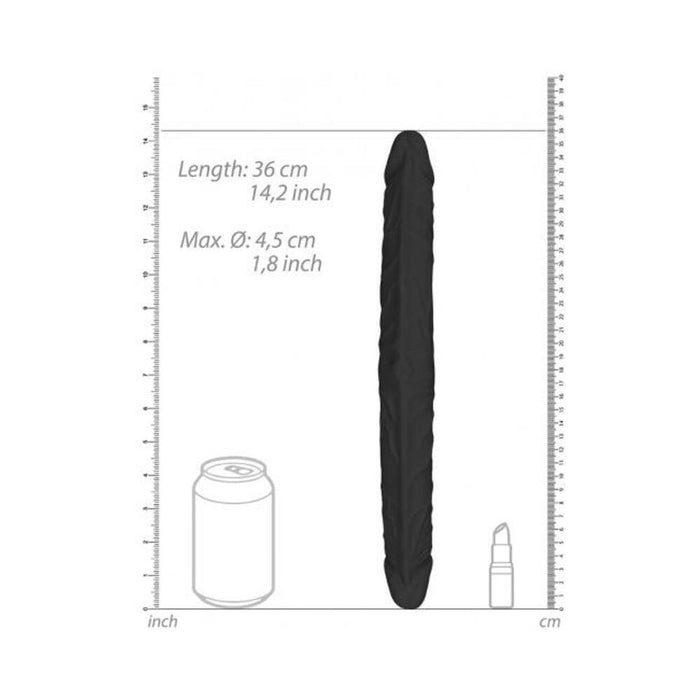 Realrock Skin Double Dong 14 In. Flexible Dual-ended Dildo Black
