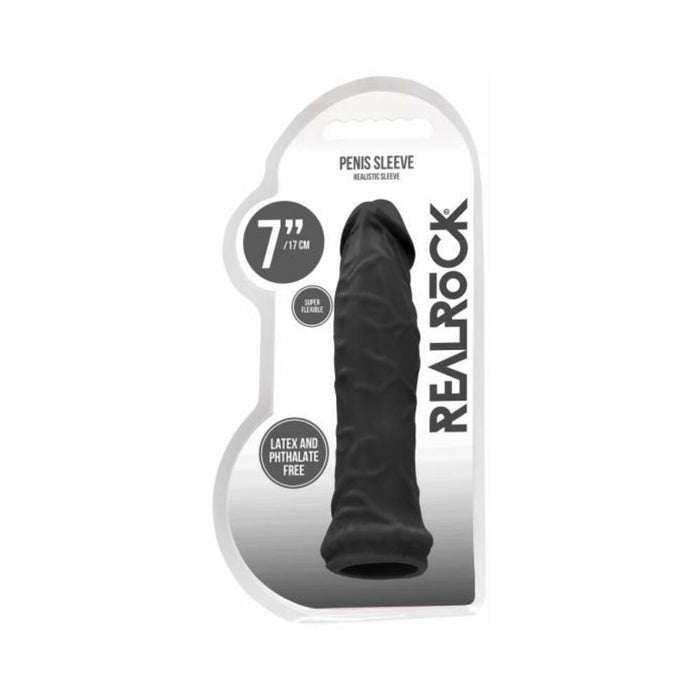 Realrock Skin 6 In. Penis Extender Sleeve Black